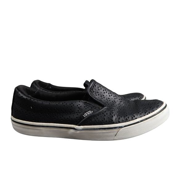 Vans Shoes - Vans Shoes Womens 6.5 Slip On Sneakers Casual Black Asher Low Perforated Skate